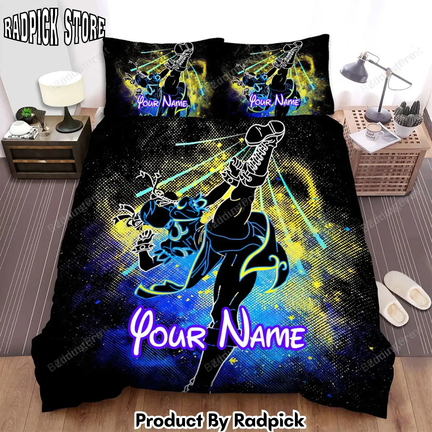 Radpick anime art multiple kick bed sheets duvet cover personalized name bedding sets rp3278770